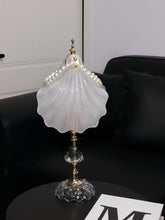 Modern light luxury crystal bedroom bedside table lamp French cream style high-end night light birthday gift · shell table lamp - three-color light