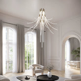 Duplex Building Stairwell Chandelier Villa Lobby Lamp Hotel Banquet Hall Modern Engineering Custom Crystal Lamp
