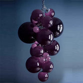 Italian Grape Fruit Theme Restaurant Grape Chandelier Empty Staircase Clubhouse Glass Lighting