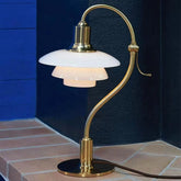 Danish Simple Modern Living Room Desk Nordic Study Bedroom Bedside Creative Retro Adjustable Glass Desk Lamp