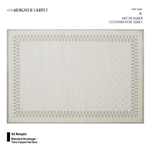 Super Soft Carpet Living Room Nordic Light Luxury Premium Simple Bedroom Bedside Blanket Chessboard Light Green Blend
