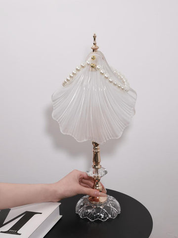 Modern light luxury crystal bedroom bedside table lamp French cream style high-end night light birthday gift · shell table lamp - three-color light