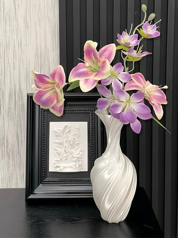 3D printed vase ornament silk white flower ware living room coffee table high-end sense vase hydroponic decoration · 3D vase