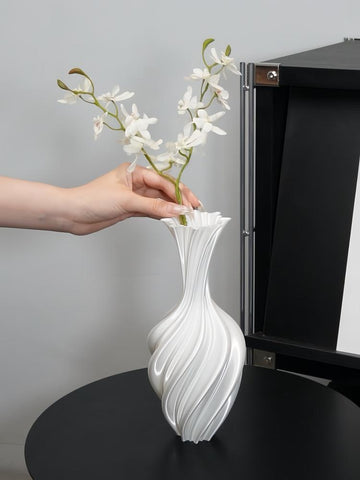 3D printed vase ornament silk white flower ware living room coffee table high-end sense vase hydroponic decoration · 3D vase