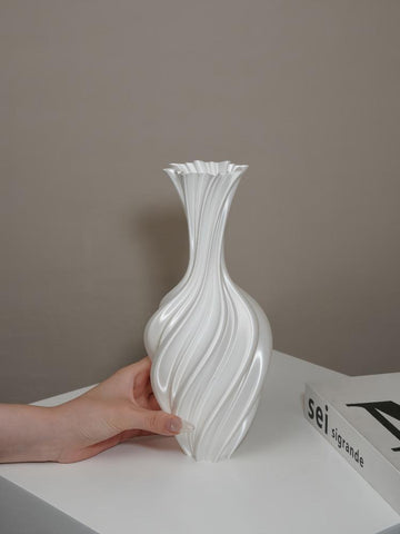 3D printed vase ornament silk white flower ware living room coffee table high-end sense vase hydroponic decoration · 3D vase