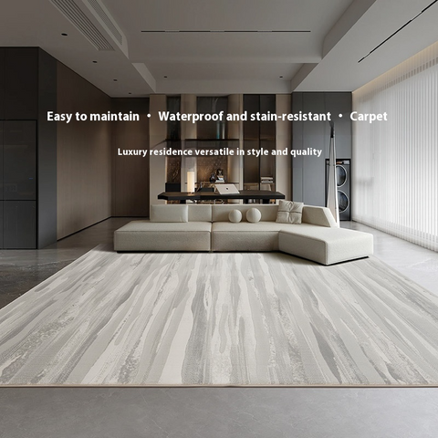 Gray carpet living room leave-in washable waterproof and non-slip 2024 new light luxury high-end bedroom thickened under the bed