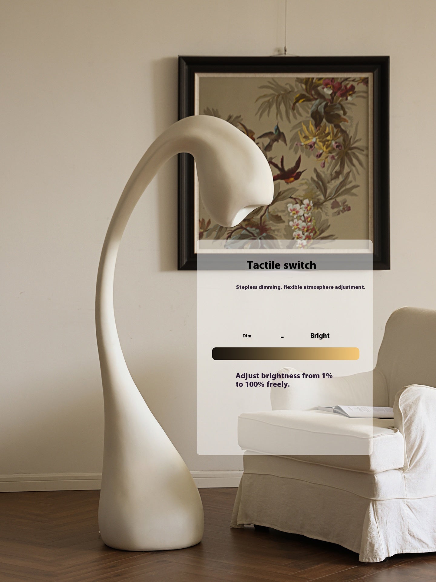 Shape French Bud Sculpture Floor Lamp FRP Stepless Dimming Living Room Bedroom Natural Growth Ambient Light cover 2