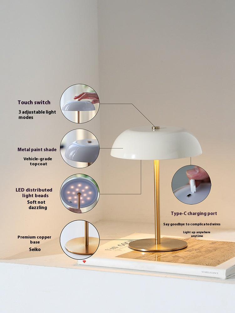 Shape Medieval Charging Small Table Lamp Retro Metal Bedside Lamp Living Room Cafe Outdoor Camping Atmosphere Lamp cover 1