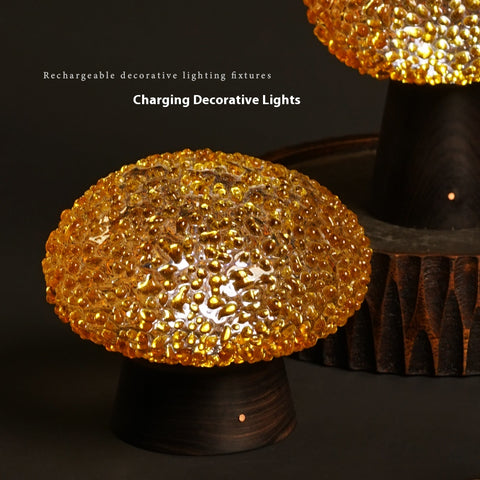 Yuki Saki Light | Black Light, Handmade Glass Ambient Light Night Light Decorative Light Ceramic Light Solid Wood Light New Year's Gift cover 4