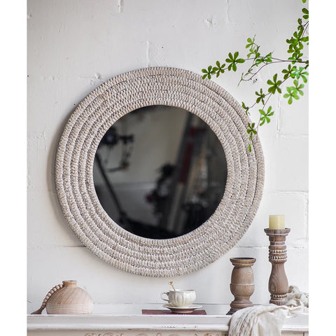 Macrame Home Round Decorative Hanging Wall Art Mirror Wall Decorations Wall Decor for Home Luxury Living Room
