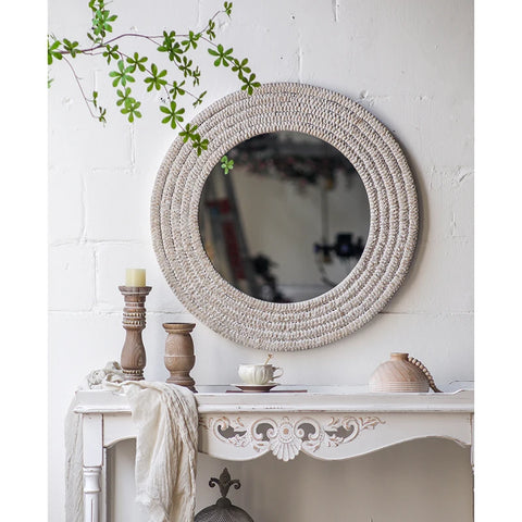 Macrame Home Round Decorative Hanging Wall Art Mirror Wall Decorations Wall Decor for Home Luxury Living Room