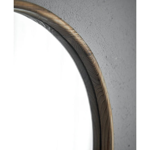 Farmhouse Wood Wall Mirror for Living Room Bedroom Bathroom Round Antique Wall Hanging Mirror for Office