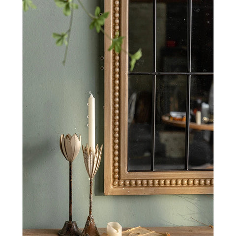 Retro Wall Mirror Window Decorative Mirrors Arched Farmhouse for Living Room Bedroom Entryway Bathroom Decor