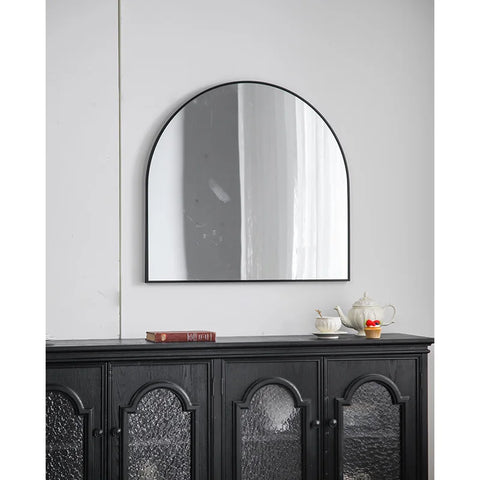 Arched Bathroom Mirror-Modern Wall Mounted Vanity Mirror with Golden and Black Arch Metal Frame, Wall Decor for Bedroom