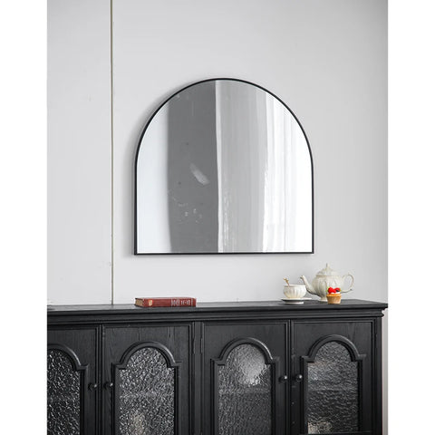 Arched Bathroom Mirror-Modern Wall Mounted Vanity Mirror with Golden and Black Arch Metal Frame, Wall Decor for Bedroom