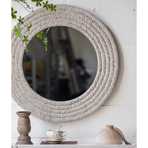 Macrame Home Round Decorative Hanging Wall Art Mirror Wall Decorations Wall Decor for Home Luxury Living Room