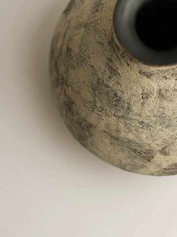 Shaped Ceramic Vase Cosmetic Soil Japanese Tea Room Display Wabi Sandy Retro Flower Utensils, Home Ornaments