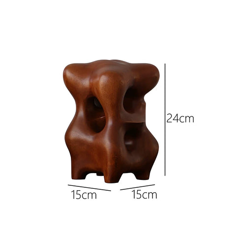 Hartoyo: Classic Reproduction - Exquisite Geometric Solid Wood Sculpture - Vintage-inspired Desktop Ornament