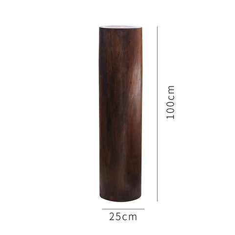 Shaped Medieval Solid Wood Pier Base Circular Pillar Sculpture Table Bed and Breakfast Living Room Sofa Side Decoration Flower Utensils
