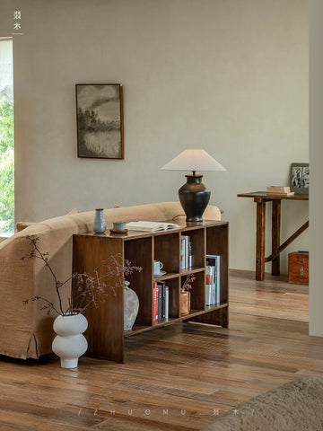 Wood | Chandigarh File Cabinet\ Medieval Retro Style Bookcase All Solid Wood Locker Wabi Sabi Wind Shelf