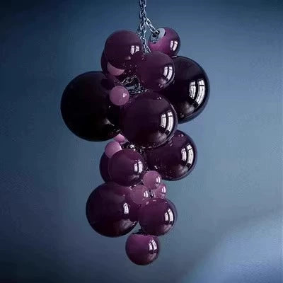 Italian Grape Fruit Theme Restaurant Grape Chandelier Empty Staircase Clubhouse Glass Lighting