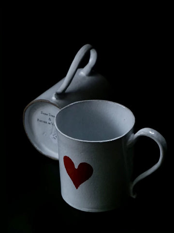 Astier De Villatte Heart Mug Red Heart Mug Water Cup Black Pottery