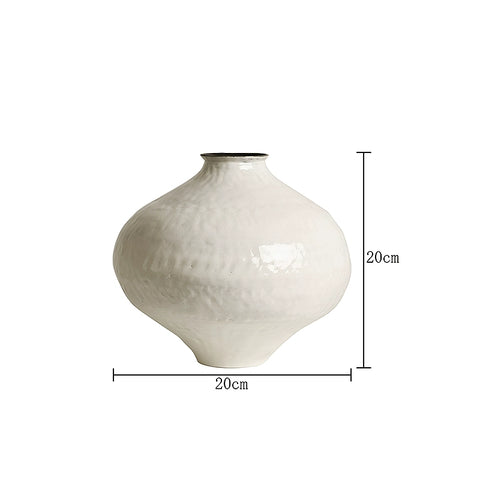 Vintage Vase Moon Jar Japanese Handmade Jingdezhen White Flower Ware Living Room Ornament