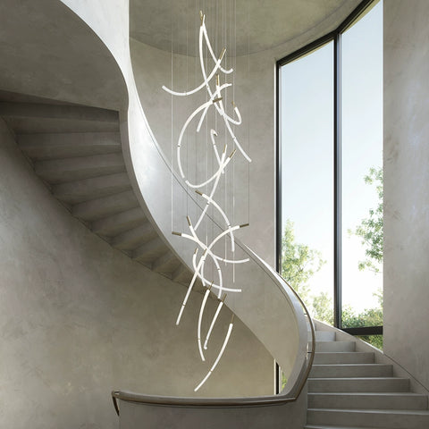 Duplex Building Stairwell Chandelier Villa Lobby Lamp Hotel Banquet Hall Modern Engineering Custom Crystal Lamp