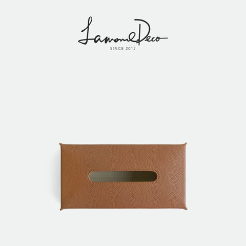Modern Minimalist Leather Tissue Box - Desk, Home, Living Room, Coffee Table Tissue Holder & Decorative Storage Box