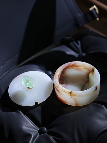 Supernatural Natural Luxury Stone Box Jewelry Box Decoration Sundries Jade Storage Box Desktop Decoration Ornaments