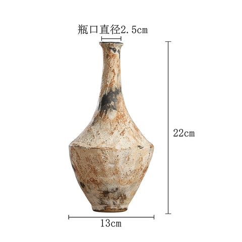 Shape Feng Zheyuan Thick Ceramic Vase Japanese Tea Room Ornament Living Room Flower Arrangement Home Wabi Sabi Zen Decoration