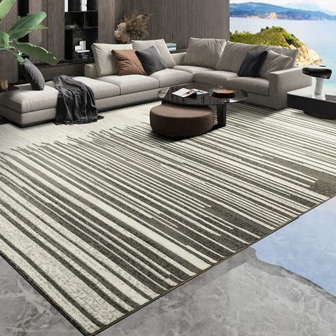 Carpet Living Room Modern Simple Light Luxury High-end Coffee Table Blanket Bedroom Bedside Home Black and White Lines Dirt-resistant and Easy To Take Care Of