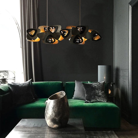 Postmodern Minimalist Chandelier Nordic Minimalist Living Room Dining Room Bedroom Metal Artistic Personality Crystal Lamp