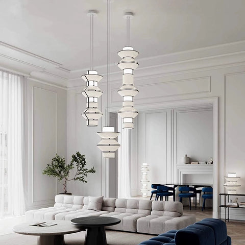 French Designheure Architecture Art Deco Tower Chandelier Restaurant Stairs Duplex Bedside Lamp Floor Lamp