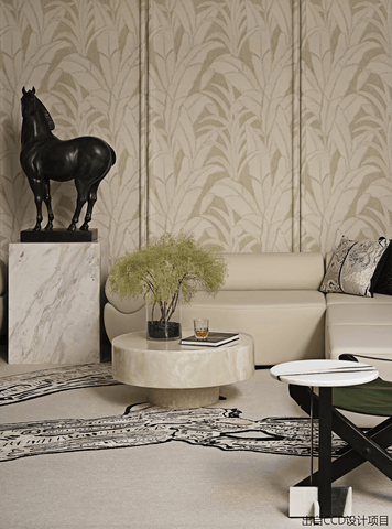 Upholstered Sculpture Bring in Wealth and Treasure Transfer White Horse Condensed New Chinoiserie Chinese Ancient Style Hotel Lobby Company Entrance Decoration