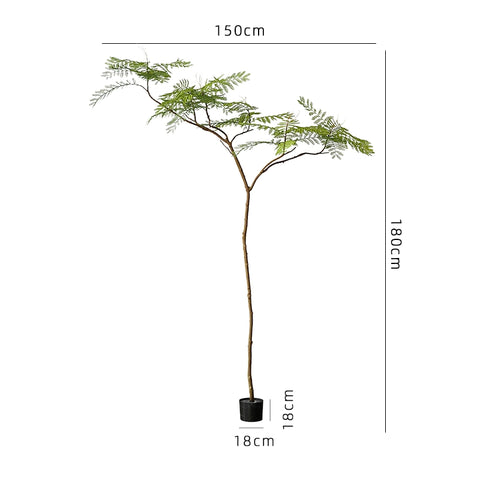 Shape on The Wabi Silent Wind Green Plant Floor Flower Device Solid Wood Whole Digging Flower Barrel B & B Retro Large Vase Decorative Ornament