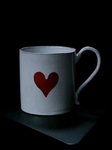 Astier De Villatte Heart Mug Red Heart Mug Water Cup Black Pottery