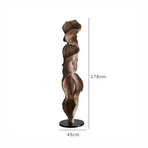 "formal Original" "muyu·flowing" Wood Carving Ornaments Floor-standing Decorative Sales Office Entrance Sculpture Artwork
