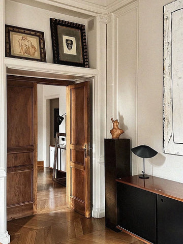 Solid Wood Sculpture Ornament Floor-to-ceiling Carbonized Wood Pillar, Wabi-sabi Wind Entrance Staircase Corner Pier