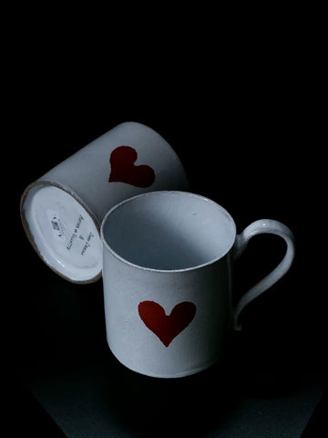 Astier De Villatte Heart Mug Red Heart Mug Water Cup Black Pottery