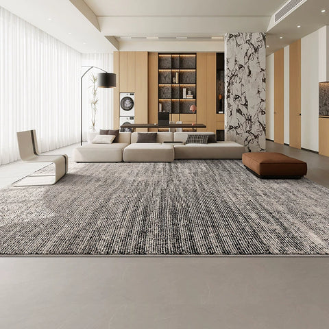 Carpet living room washable, waterproof and anti-fouling, household light luxury, advanced simple designer recommended black and white lines