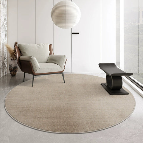 Solid Color Round Carpet Light Luxury Home Living Room Bedroom Bedside Blanket Study Balcony Khaki Gray Thickened Can Be Customized