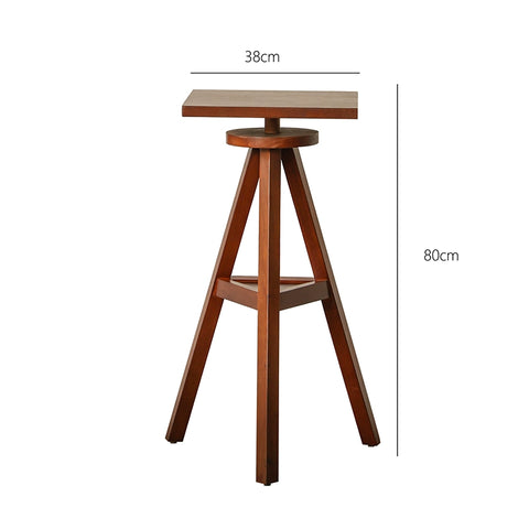 Shape Medieval Flower Stand Tripod Solid Wood Base Double-layer Storage Living Room Model House Bed and Breakfast Floor Sculpture Table Flower Table