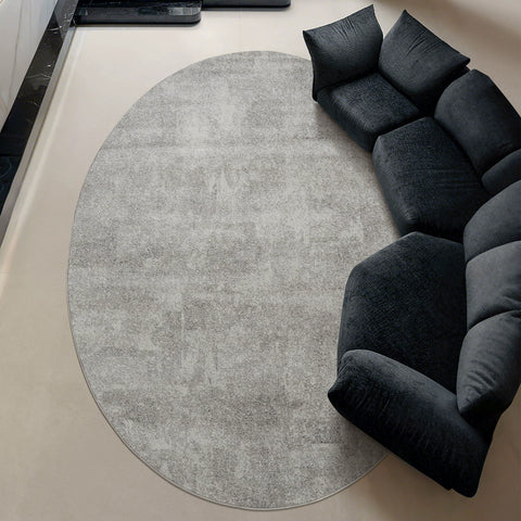Oval carpet living room simple light luxury modern Italian Nordic minimalist wabi sabi premium gray premium sofa blanket
