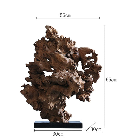 Wabi-sabi Wind Dead Wood Sculpture Modeling New Chinese Desktop Ornament Entrance Tea Room Weathered Wood Root Carving Floor Ornament