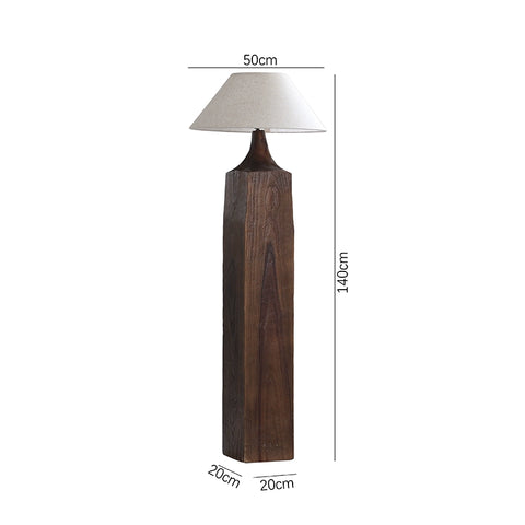 Medium and Ancient Style Floor Lamp, Retro Style Old Solid Wood Lamp, Tea Room, Bed and Breakfast, Living Room, Room, Wabi Sandy Wind Ornament