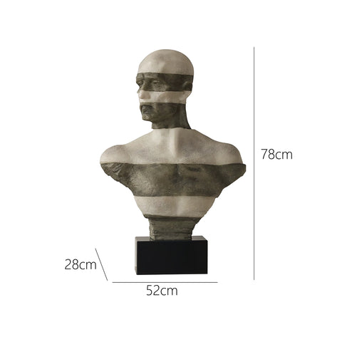 Formal French Medieval Style Floor-standing Bust Sculpture Designer Style Classy Pillar Entrance Living Room Ornament