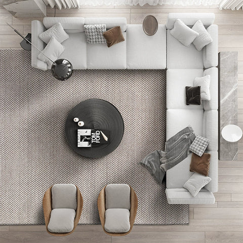 Imported Carpet Living Room Bedroom Wool Simple Light Luxury High-end Solid Color India Pure Hand-woven Blend