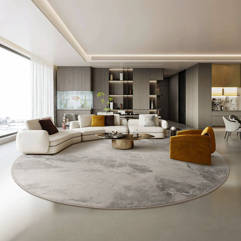 Round carpet living room modern minimalist style light luxury high-end Italian wabi sabi nordic minimalist flat sofa blanket