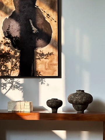 Xingshang Wujie Feng Zheyuan New Product Vase Retro Handmade Rough Ceramic Wabi-sabi Japanese Zen Tea Art Decorative Ornaments